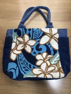 フラワー柄 Aloha刺繍 ショルダーバッグ ネイビー　オマケ付き