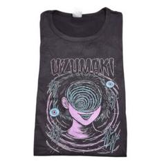 伊藤潤二 うずまき 漫画 アニメ ホラー Tシャツ ブラック ホラー漫画