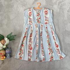 キッズノースリーブワンピース(110)美品/ハンドメイド/1点物/花柄