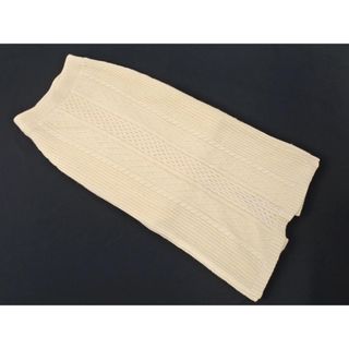 natural couture ナチュラルクチュール ケーブル編み ニット ロング スカート sizeF/オフホワイト ◇■ レディース