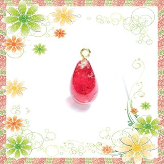 No.1540-D　【値下げ】琉球ガラス☆ペンダントヘッド☆チャーム☆(レッド)