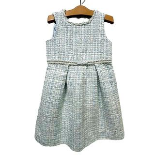 【中古】TOCCA トッカ 子供服 ワンピース サイズ120 ツイード ブルー＿S13＿s-0220-r13