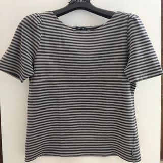 コムサイズム ボーダー 半袖 Tシャツ カットソー Ｌサイズ グレー 黒