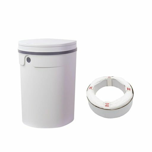 おむつ処理用ゴミ箱DEO・PAIL(デオペール)ミニ12L専用カセット1個付防臭消臭抗菌ベビー介護用(ライトグレー)
